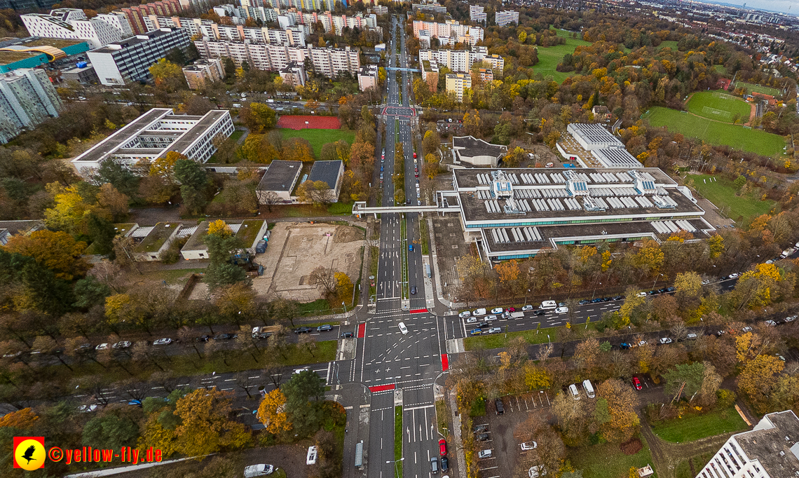 19.11.2022 - Luftbilder von der Baustelle an der Quiddestraße 'Haus für Kinder' in Neuperlach